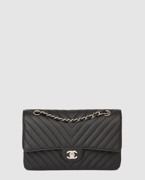 [CHANEL-샤넬]쉐브론 클래식 캐비어 미듐 A01112