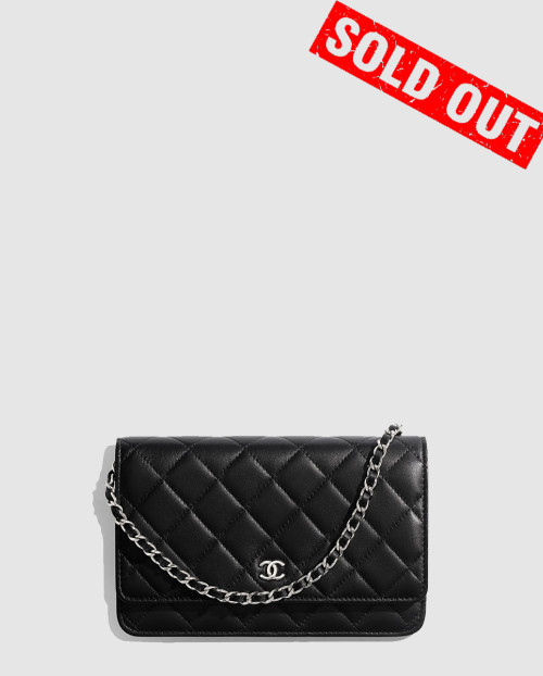 [CHANEL-샤넬]WOC 램스킨 블랙 은장