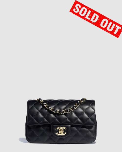 [CHANEL-샤넬]클래식 램스킨 뉴미니 블랙 은장