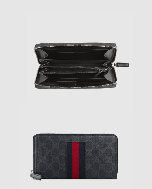 [GUCCI-구찌]GG 수프림 웹 지퍼월렛 ‎408831