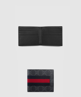 [GUCCI-구찌]GG 수프림 웹 반지갑 ‎408827
