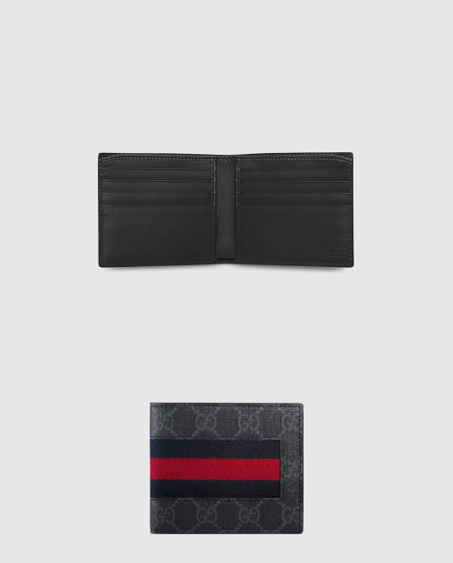 [GUCCI-구찌]GG 수프림 웹 반지갑 ‎408827