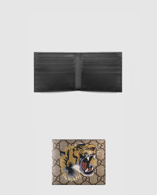 [GUCCI-구찌]타이거 GG 수프림 반지갑 ‎451268