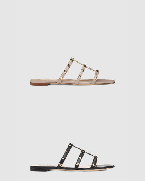 [VALENTINO-발렌티노]락스터드 플랫 슬리퍼