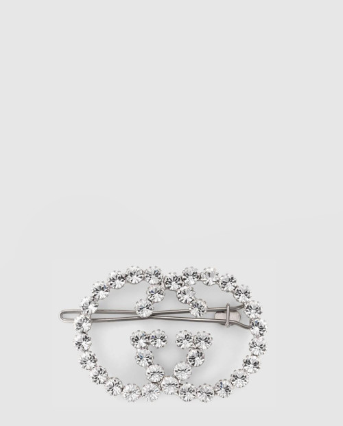 [GUCCI-구찌]크리스탈 인터로킹 G 머리핀 578873