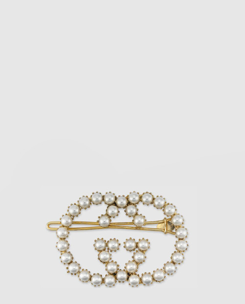 [GUCCI-구찌]인터로킹 G 펄 머리핀 645607