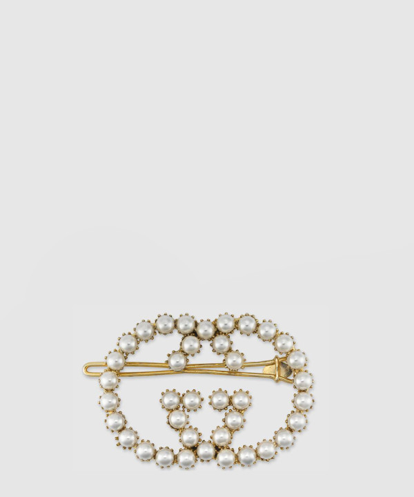 [GUCCI-구찌]인터로킹 G 펄 머리핀 645607