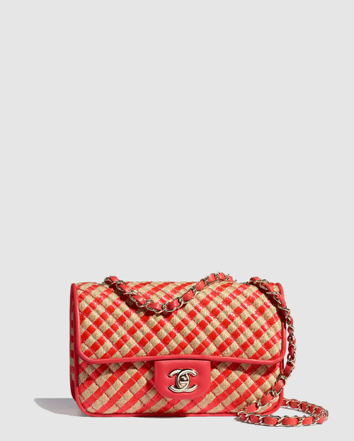 [CHANEL-샤넬]라피아 스몰 플랩백 AS2418