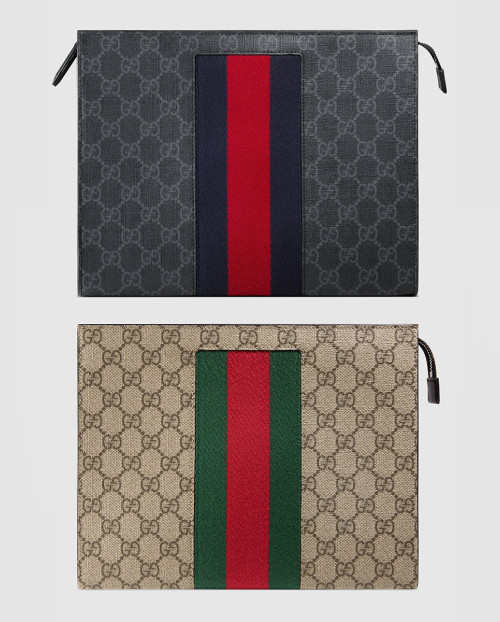 [GUCCI-구찌]GG 수프림 웹 클러치 475316