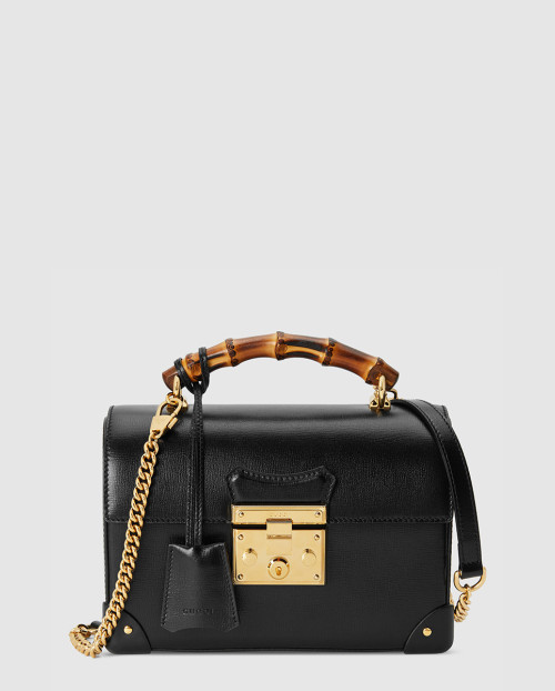 [GUCCI-구찌]패드락 스몰 뱀부 토트백 레더 603221