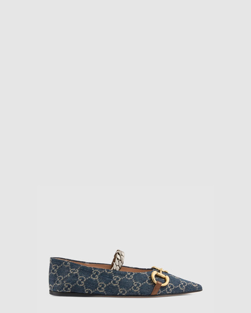 [GUCCI-구찌]홀스빗 데님 플랫슈즈 635101