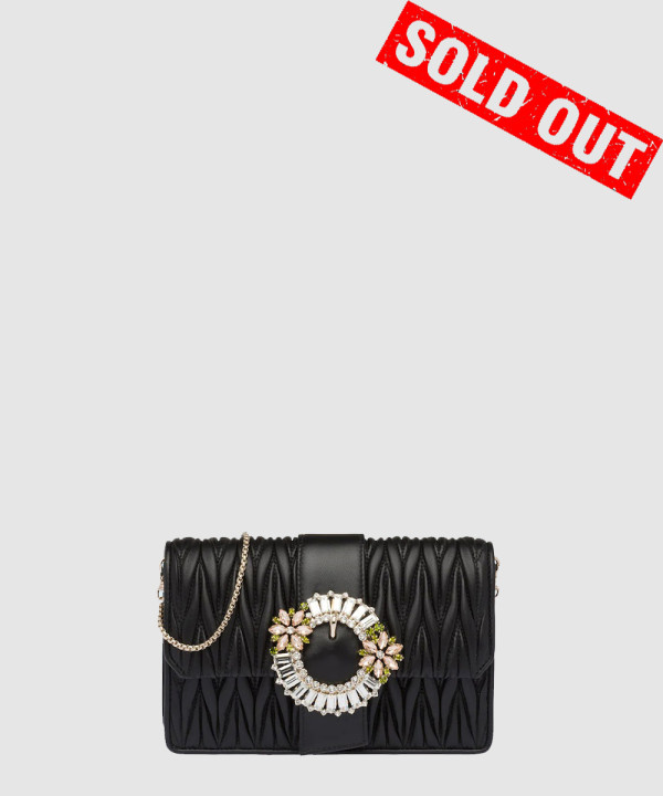 [MIUMIU-미우미우]마테라쎄 플라워 미니백 블랙