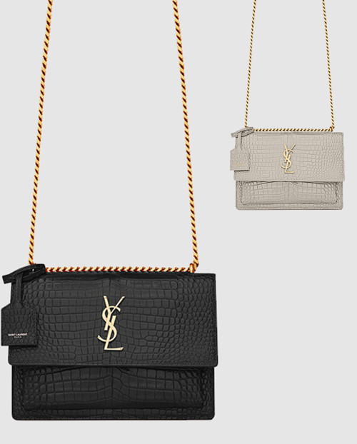 [SAINT LAURENT-생로랑]선셋 모노그램 크로커 미듐 442906