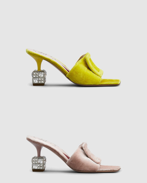 [ROGER VIVIER-로저비비에]큐브 스트라스 힐 뮬 6493