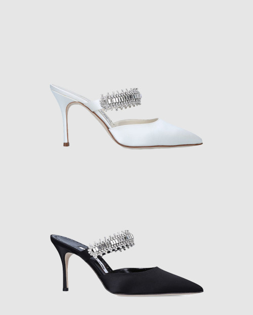 [M.BLAHNIK-마놀로블라닉]루타라 새틴 크리스탈 뮬