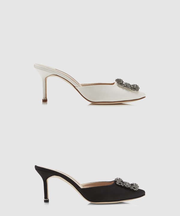 [M.BLAHNIK-마놀로블라닉]행지시무 새틴 쥬얼 뮬