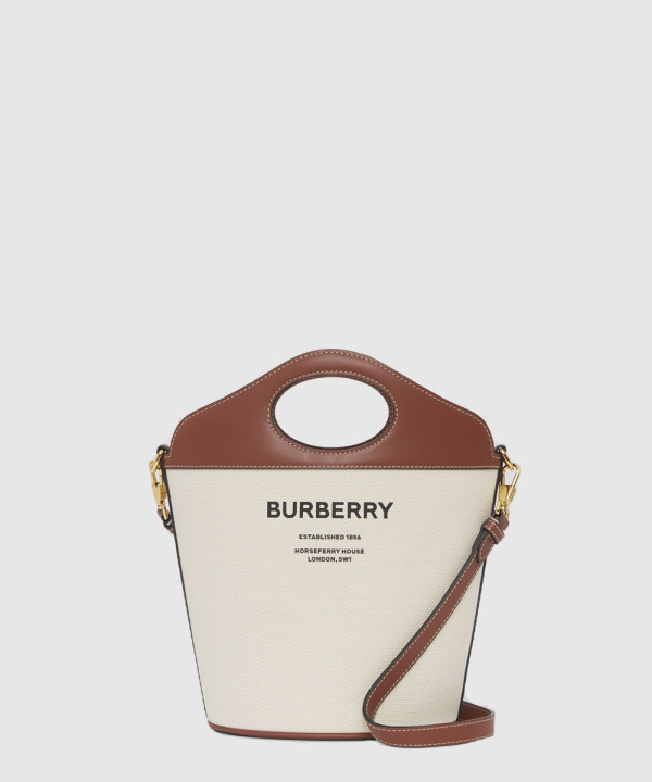 [BURBERRY-버버리]레더 포켓 버킷백 스몰 80462421