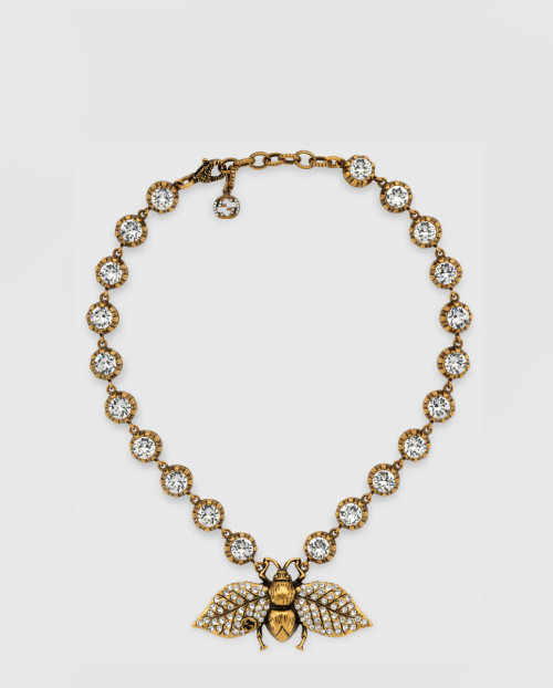 [GUCCI-구찌]크리스탈 비 목걸이 629989