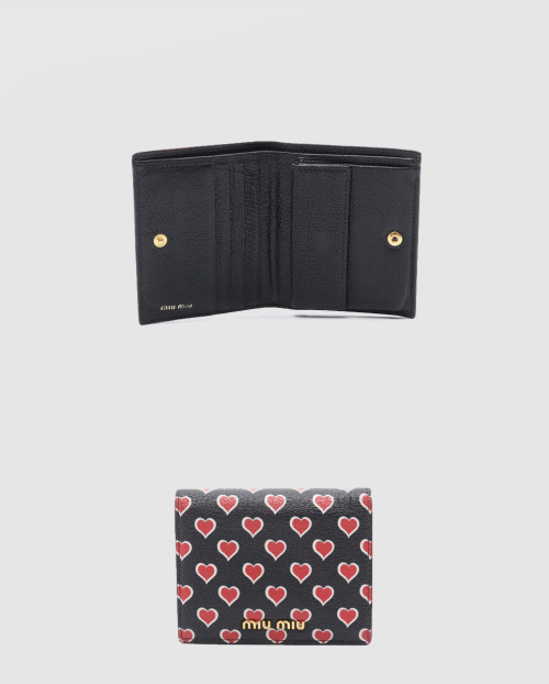 [MIUMIU-미우미우]마드라스 하트 반지갑 5MV204