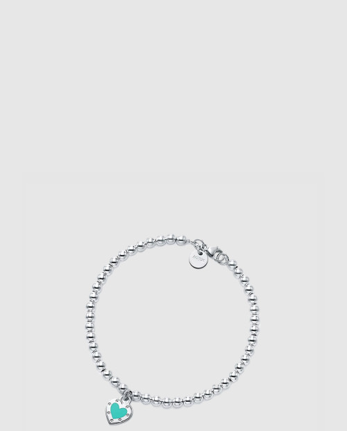 [TIFFANY-티파니]러브 티파니 블루 하트 태그 비드 팔찌