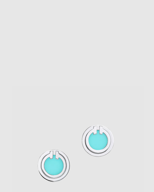 [TIFFANY-티파니]터코이즈가 세팅된 써클 귀걸이