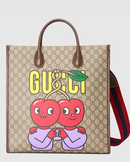 [GUCCI-구찌]구찌 체리 프린트 미듐 토트백 703264