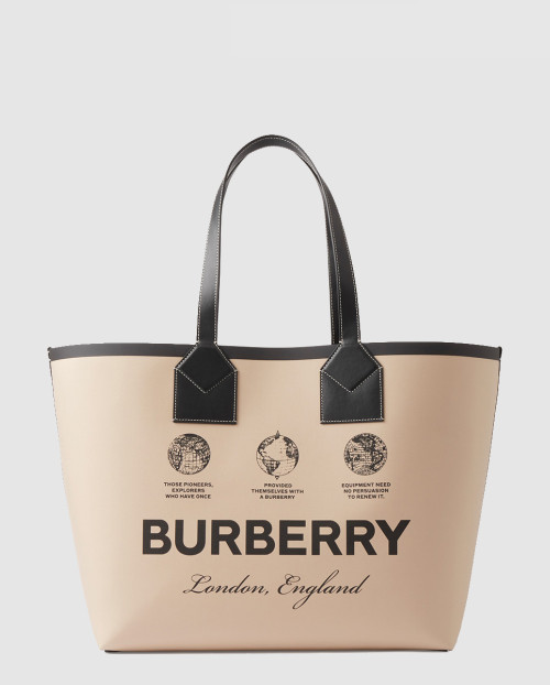 [BURBERRY-버버리]라벨 프린트 런던 토트백 라지 80631221