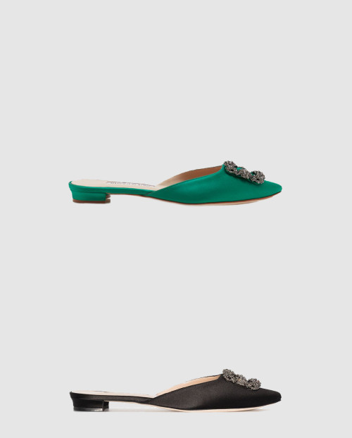 [M.BLAHNIK-마놀로블라닉]새틴 주얼 버클 뮬