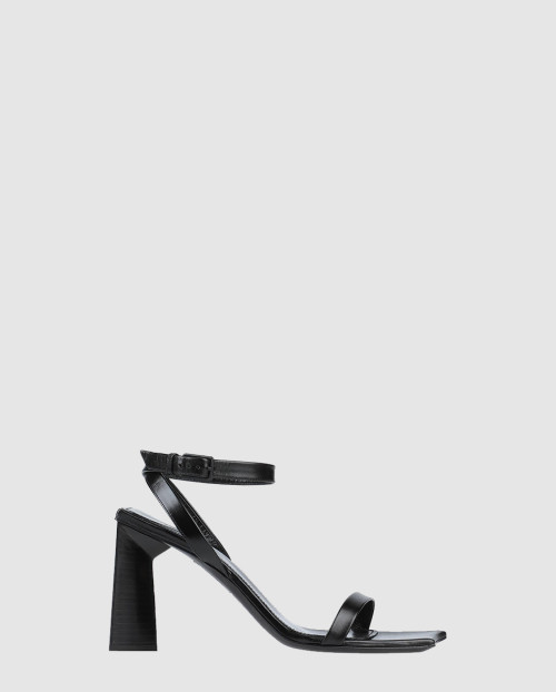 [BALENCIAGA-발렌시아가]레더 블록 힐 샌들 119553