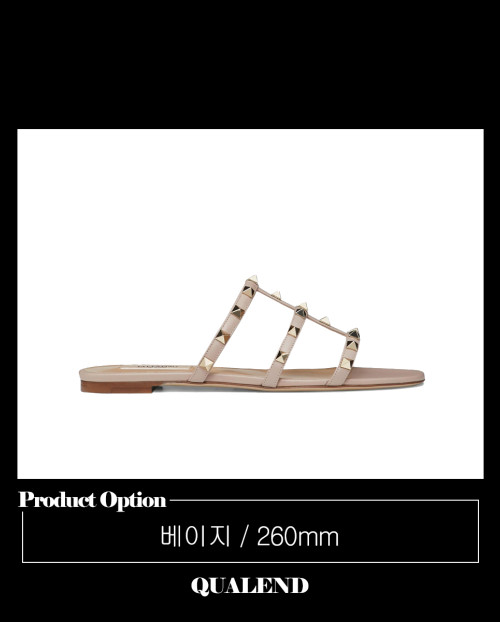 [VALENTINO-발렌티노]락스터드 플랫 슬리퍼