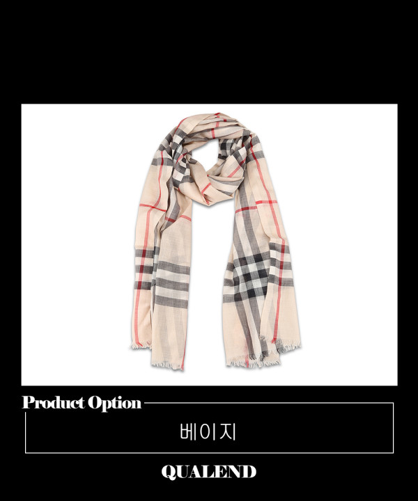[BURBERRY-버버리]체크 울 실크 스카프 8015407