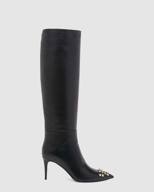 [VALENTINO-발렌티노]록스터드 알코브 레더 니하이 부츠