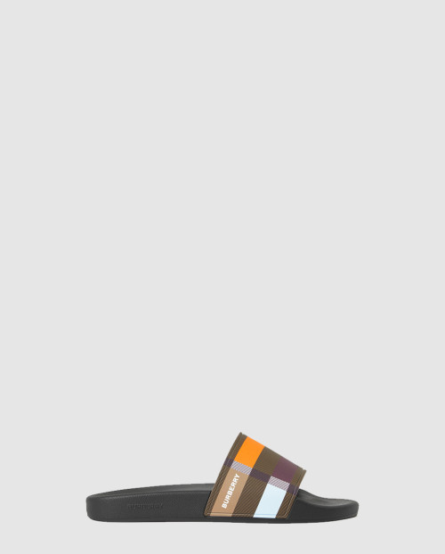 [BURBERRY-버버리]컬러 블록 체크 슬라이드 80642691