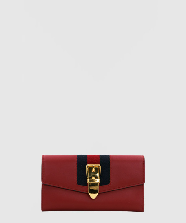 [GUCCI-구찌]레더 실비 장지갑 476084