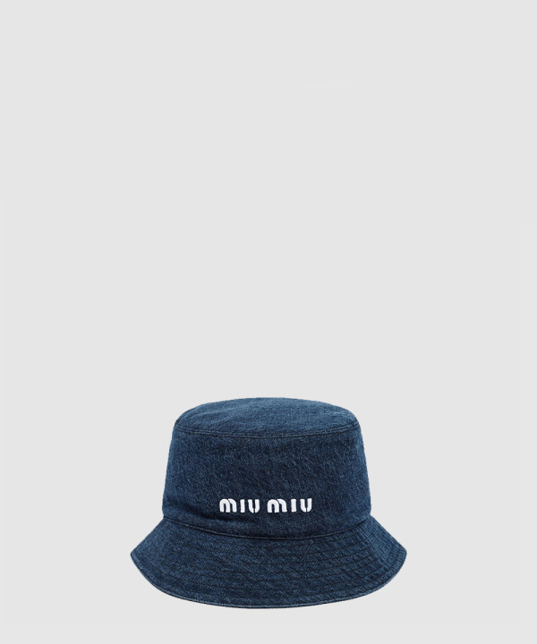 [MIUMIU-미우미우]데님 로고 버킷햇 5HC196