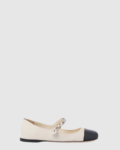 [MIUMIU-미우미우]가죽 발레리나 F0A72