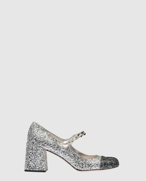 [MIUMIU-미우미우]글리터 가죽 펌프스 F0WG9