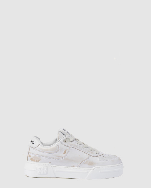 [MIUMIU-미우미우]블리치드 가죽 스니커즈 F0009