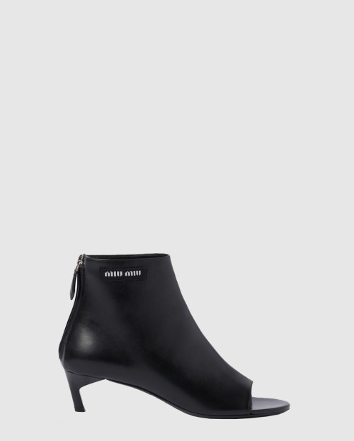 [MIUMIU-미우미우]레더 오픈 토 부츠 F0002