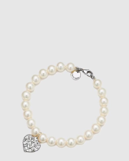 [TIFFANY-티파니]올리브 리프 펄 하트 팔찌