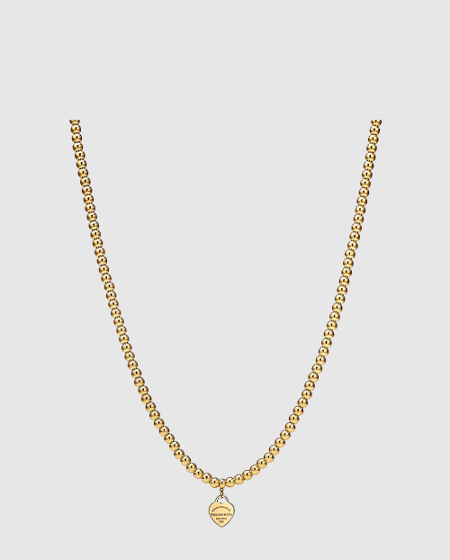 [TIFFANY-티파니]하트 태그 비드 목걸이