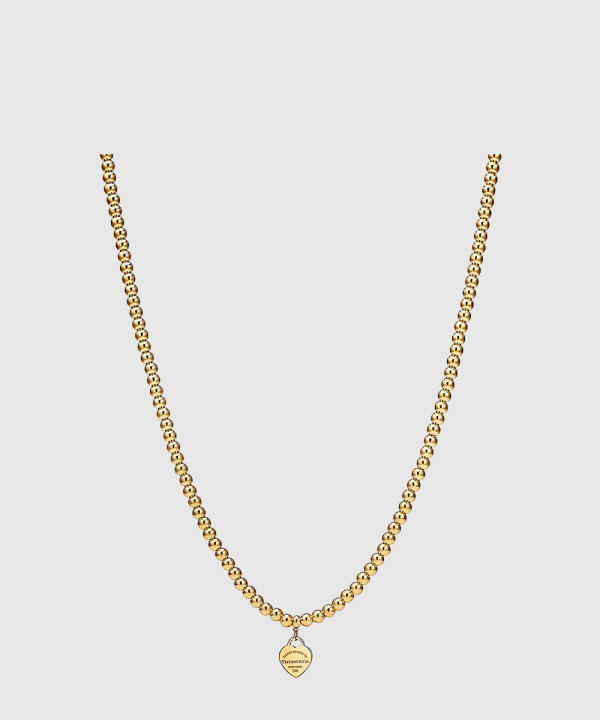 [TIFFANY-티파니]하트 태그 비드 목걸이