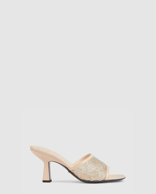 [GUCCI-구찌]GG 미드힐 슬라이드 샌들 ‎747245