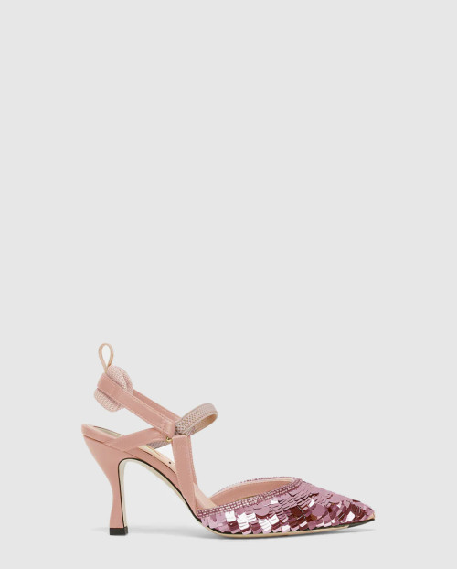 [FENDI-펜디]핑크 스퀸 스팽글 힐 8J8363