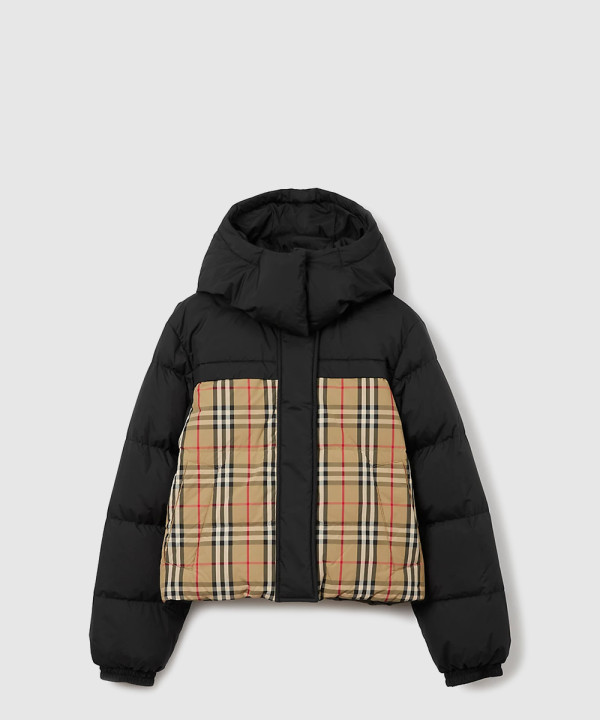 [BURBERRY-버버리]크롭 리버시블 체크 퍼퍼 재킷 8079475