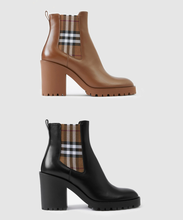 레플리카|이미테이션 burberry-버버리체크-패널-레더-앵클-부츠-80707101