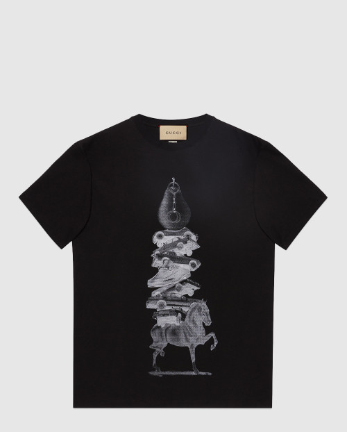 [GUCCI-구찌]니트 면 프린트 티셔츠 771758