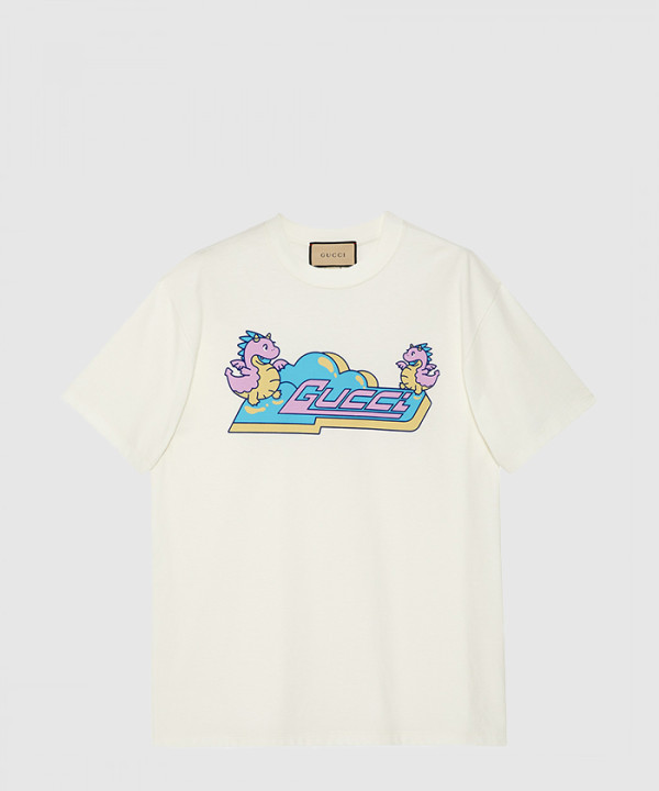 [GUCCI-구찌]니트 면 프린트 티셔츠 776596