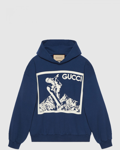 [GUCCI-구찌]코튼 저지 프린트 후드 스웨트셔츠 771826