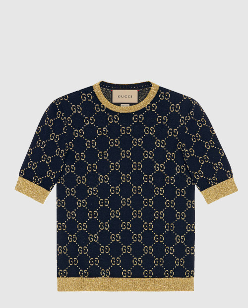 [GUCCI-구찌]GG 코튼 라메 패브릭 탑 526759